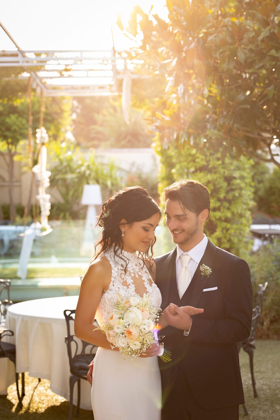 Gli sposi giardino ricevimento